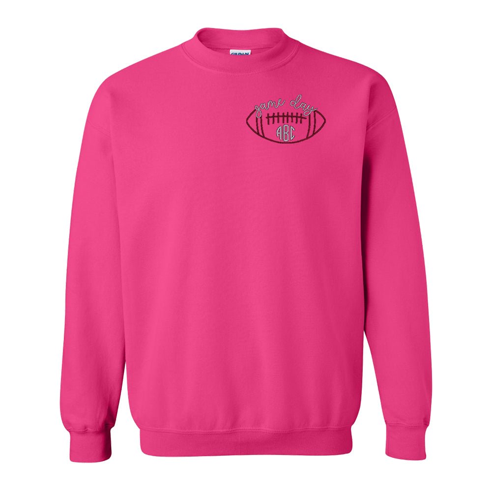 Monogrammed Football Game Day Crewneck Sweatshirt - United Monograms