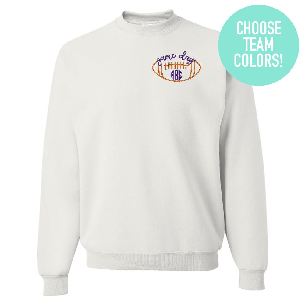 Monogrammed Football Game Day Crewneck Sweatshirt - United Monograms