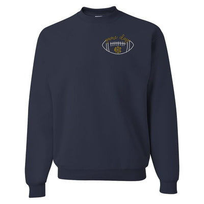 Monogrammed Football Game Day Crewneck Sweatshirt - United Monograms