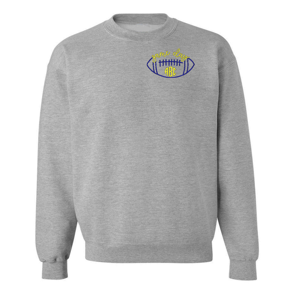 Monogrammed Football Game Day Crewneck Sweatshirt - United Monograms