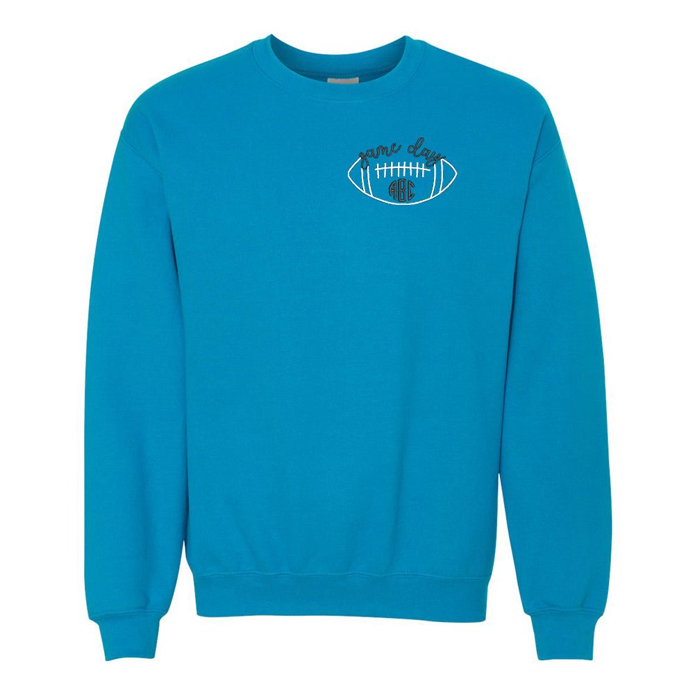 Monogrammed Football Game Day Crewneck Sweatshirt - United Monograms