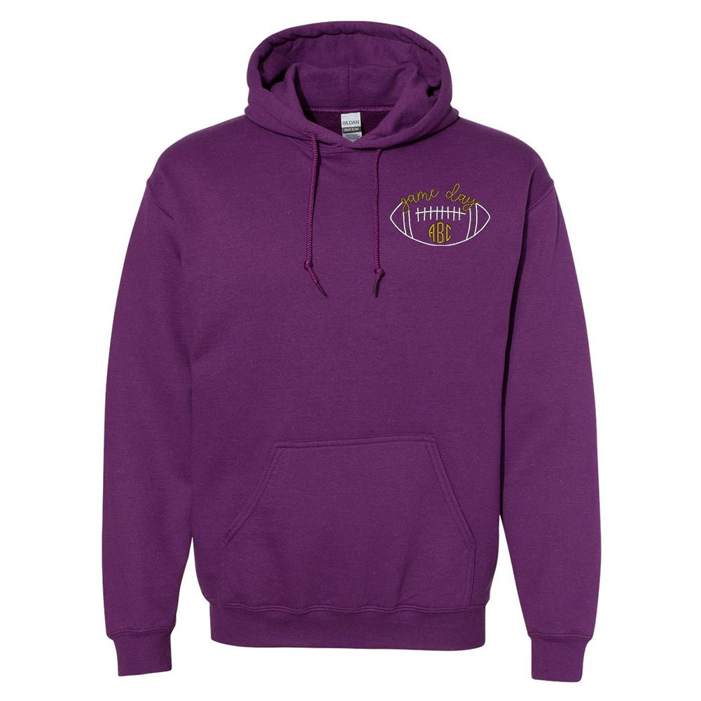 Monogrammed Football Game Day Hoodie - United Monograms