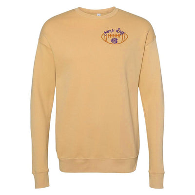 Monogrammed Football Game Day Premium Crewneck Sweatshirt - United Monograms