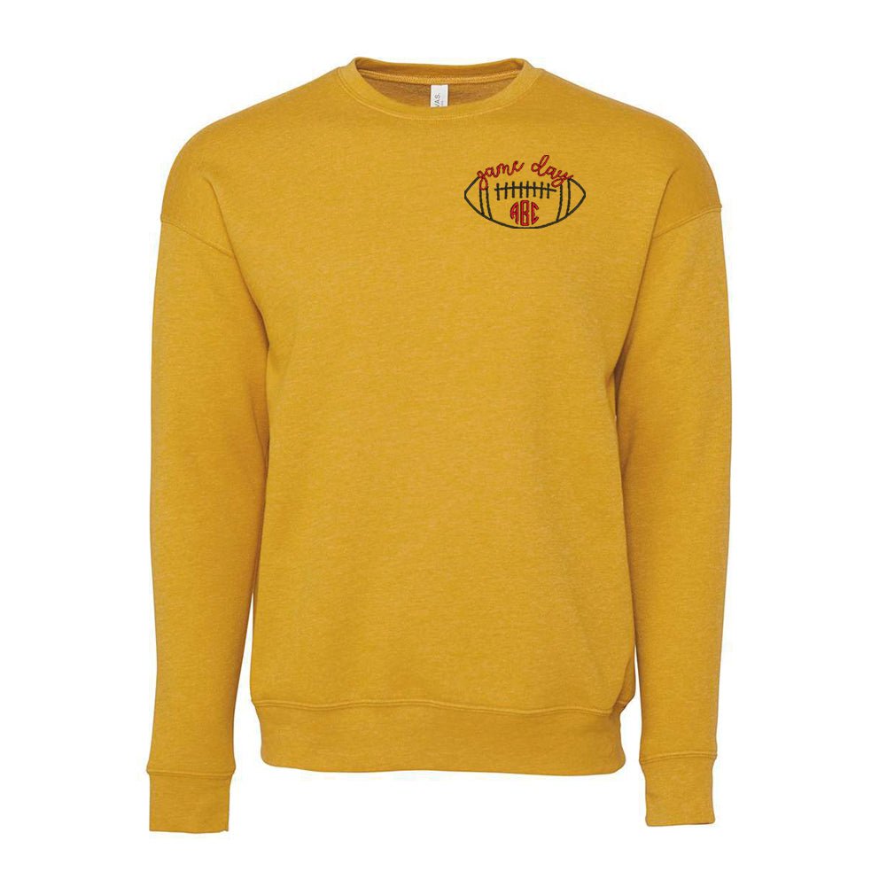 Monogrammed Football Game Day Premium Crewneck Sweatshirt - United Monograms