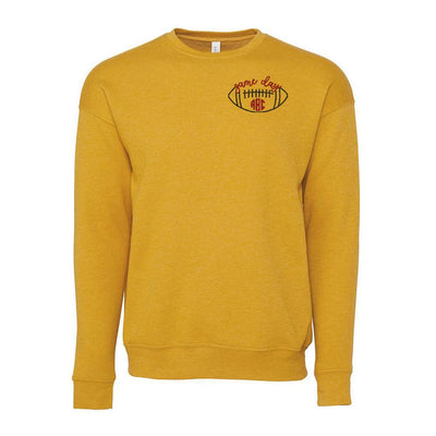 Monogrammed Football Game Day Premium Crewneck Sweatshirt - United Monograms