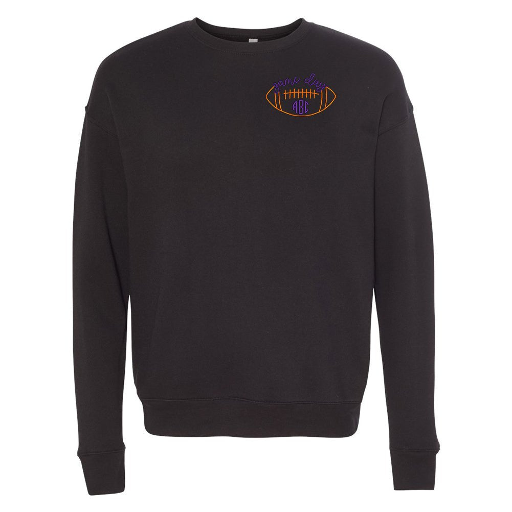 Monogrammed Football Game Day Premium Crewneck Sweatshirt - United Monograms