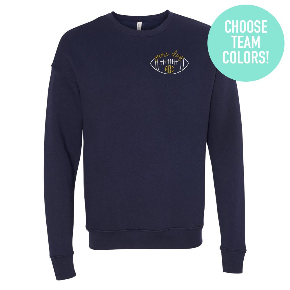Monogrammed Football Game Day Premium Crewneck Sweatshirt - United Monograms
