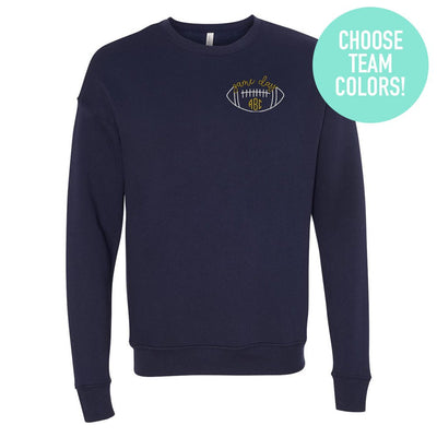 Monogrammed Football Game Day Premium Crewneck Sweatshirt - United Monograms