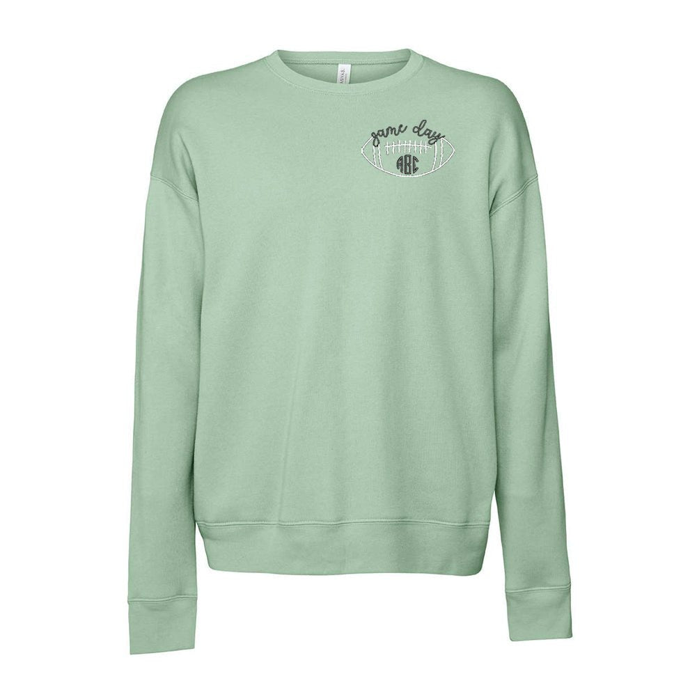 Monogrammed Football Game Day Premium Crewneck Sweatshirt - United Monograms