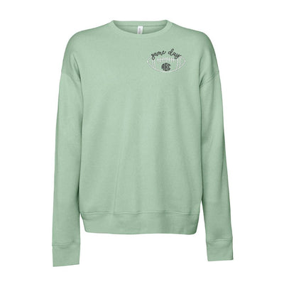 Monogrammed Football Game Day Premium Crewneck Sweatshirt - United Monograms