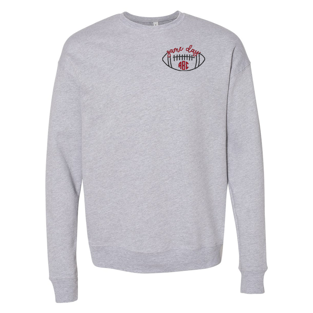 Monogrammed Football Game Day Premium Crewneck Sweatshirt - United Monograms