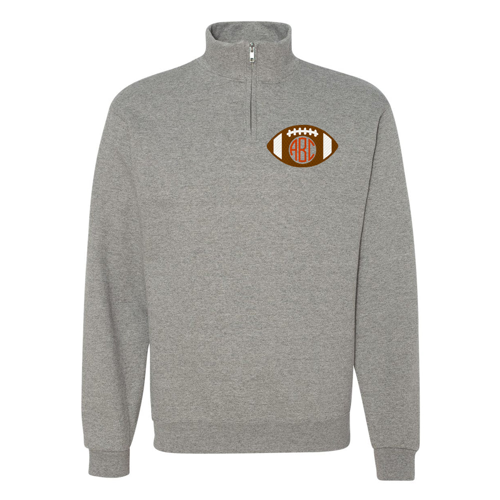Monogrammed Football Quarter Zip Sweatshirt - United Monograms