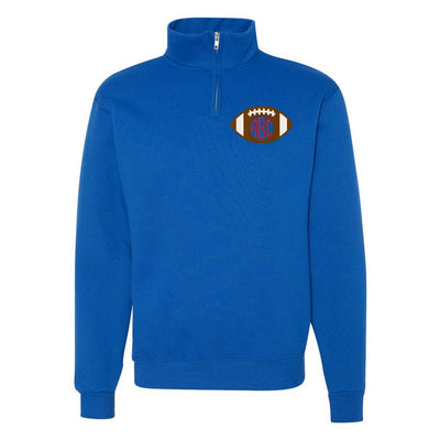 Monogrammed Football Quarter Zip Sweatshirt - United Monograms