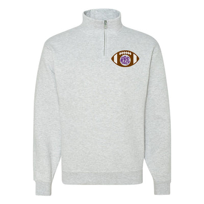 Monogrammed Football Quarter Zip Sweatshirt - United Monograms