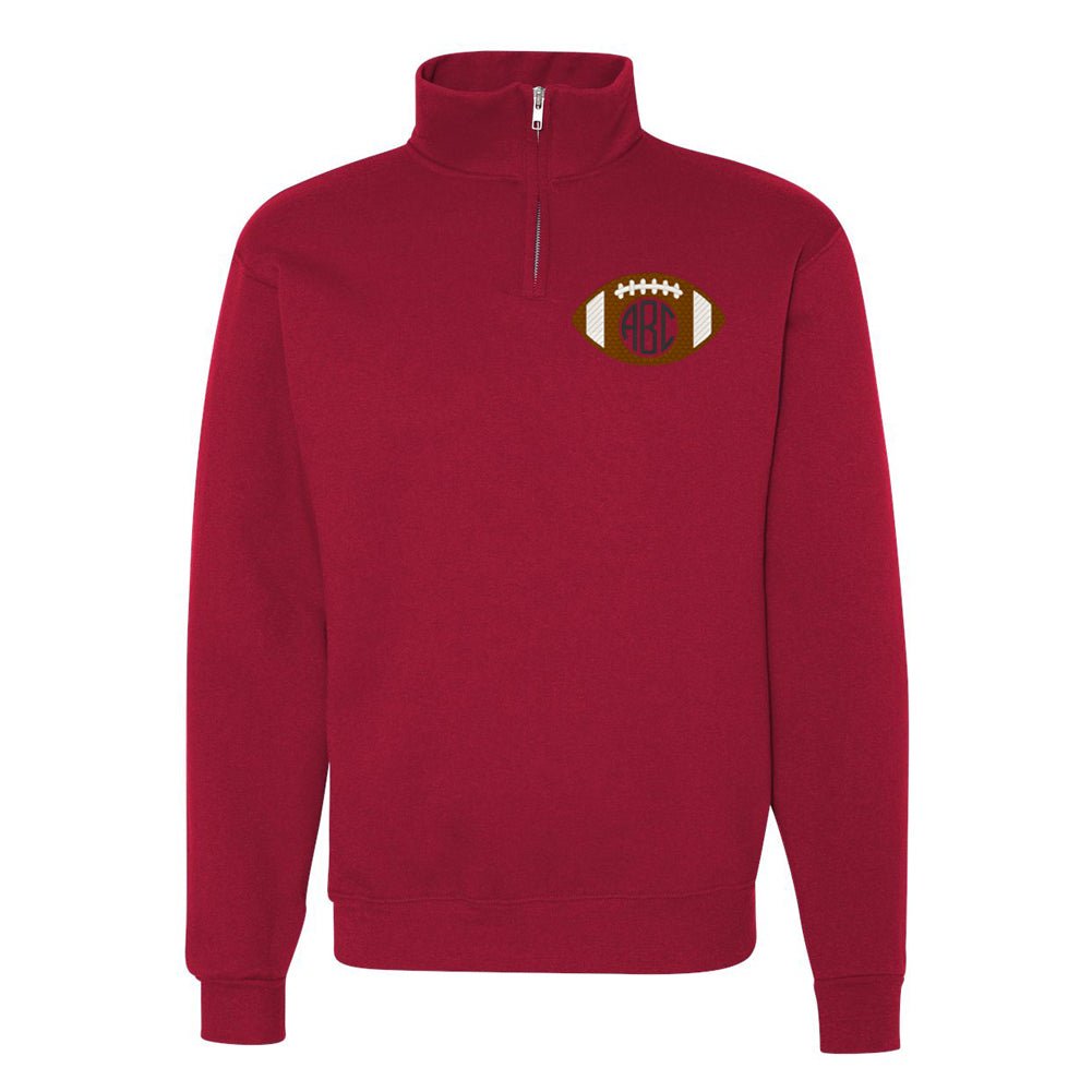 Monogrammed Football Quarter Zip Sweatshirt - United Monograms