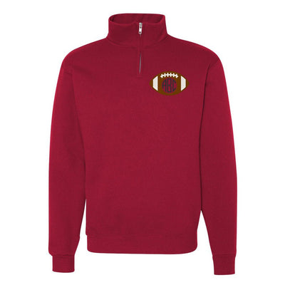 Monogrammed Football Quarter Zip Sweatshirt - United Monograms