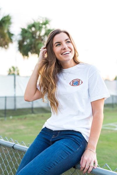 Monogrammed Football T-Shirt - United Monograms