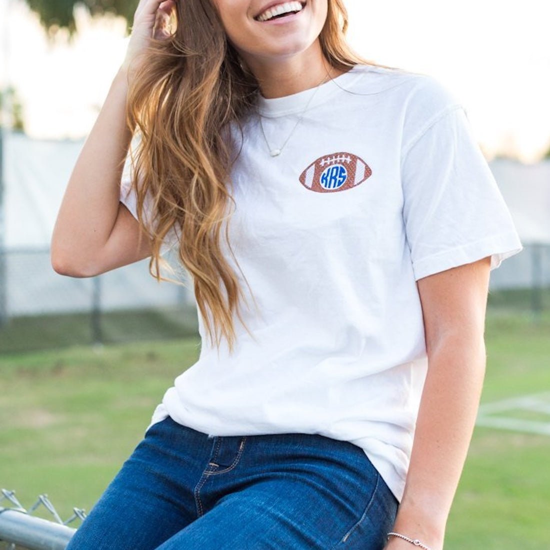 Monogrammed Football T - Shirt - United Monograms