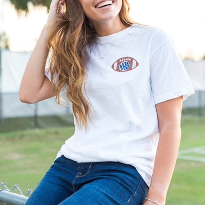 Monogrammed Football T - Shirt - United Monograms