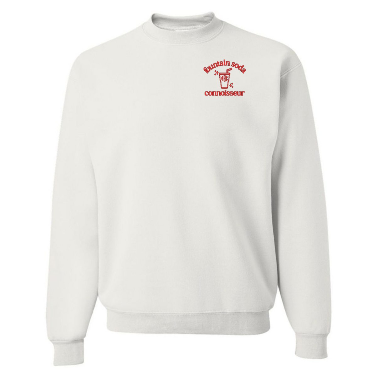 Monogrammed 'Fountain Soda Connoisseur' Crewneck Sweatshirt - United Monograms