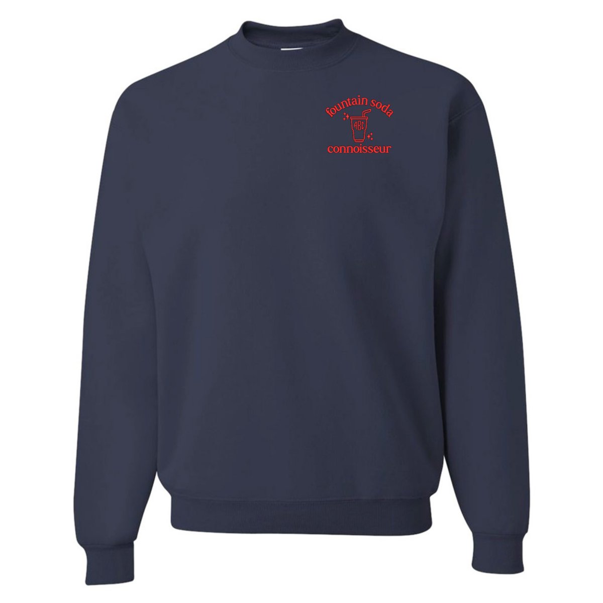 Monogrammed 'Fountain Soda Connoisseur' Crewneck Sweatshirt - United Monograms