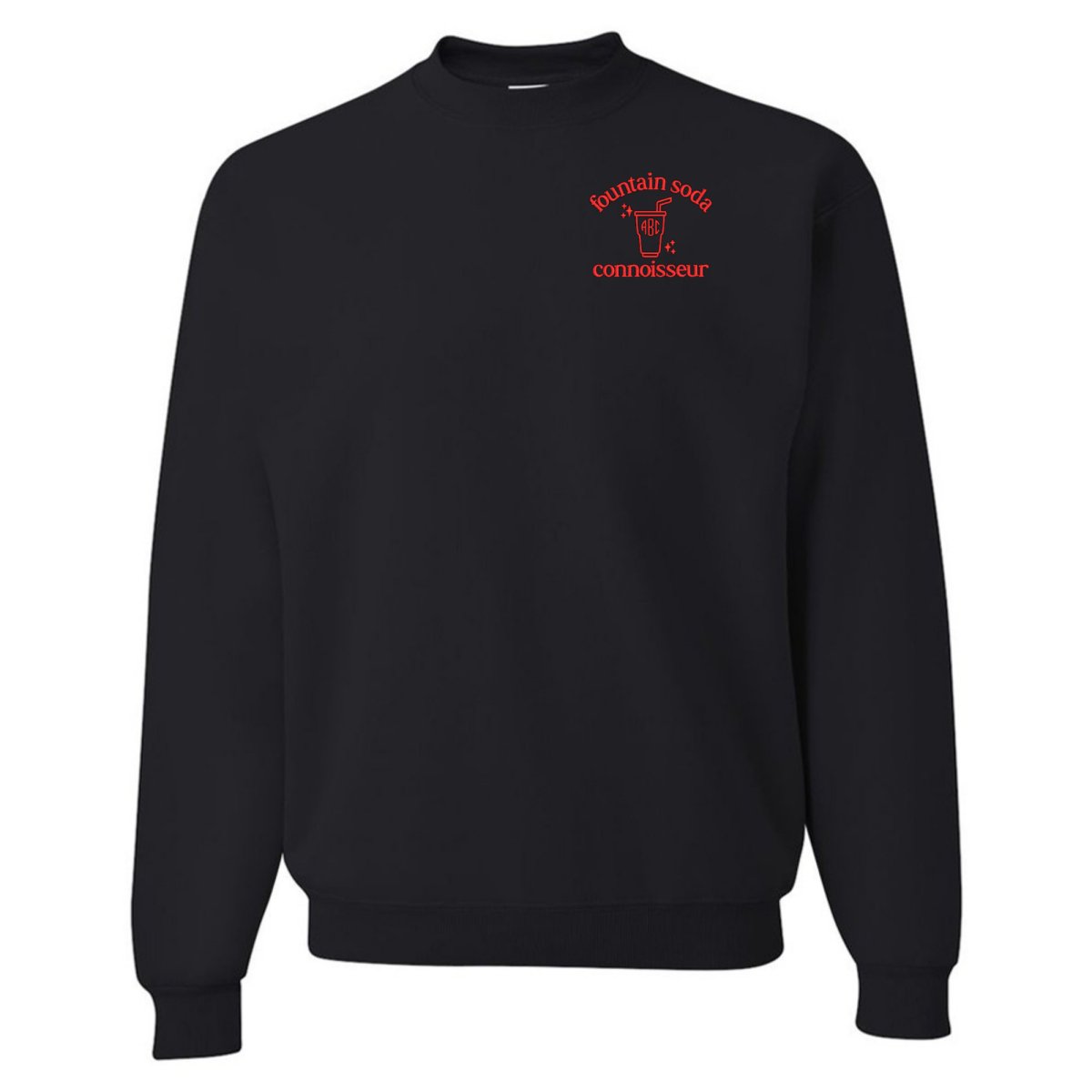 Monogrammed 'Fountain Soda Connoisseur' Crewneck Sweatshirt - United Monograms