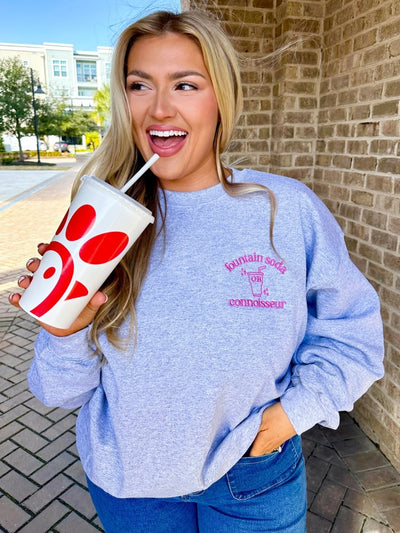 Monogrammed 'Fountain Soda Connoisseur' Crewneck Sweatshirt - United Monograms