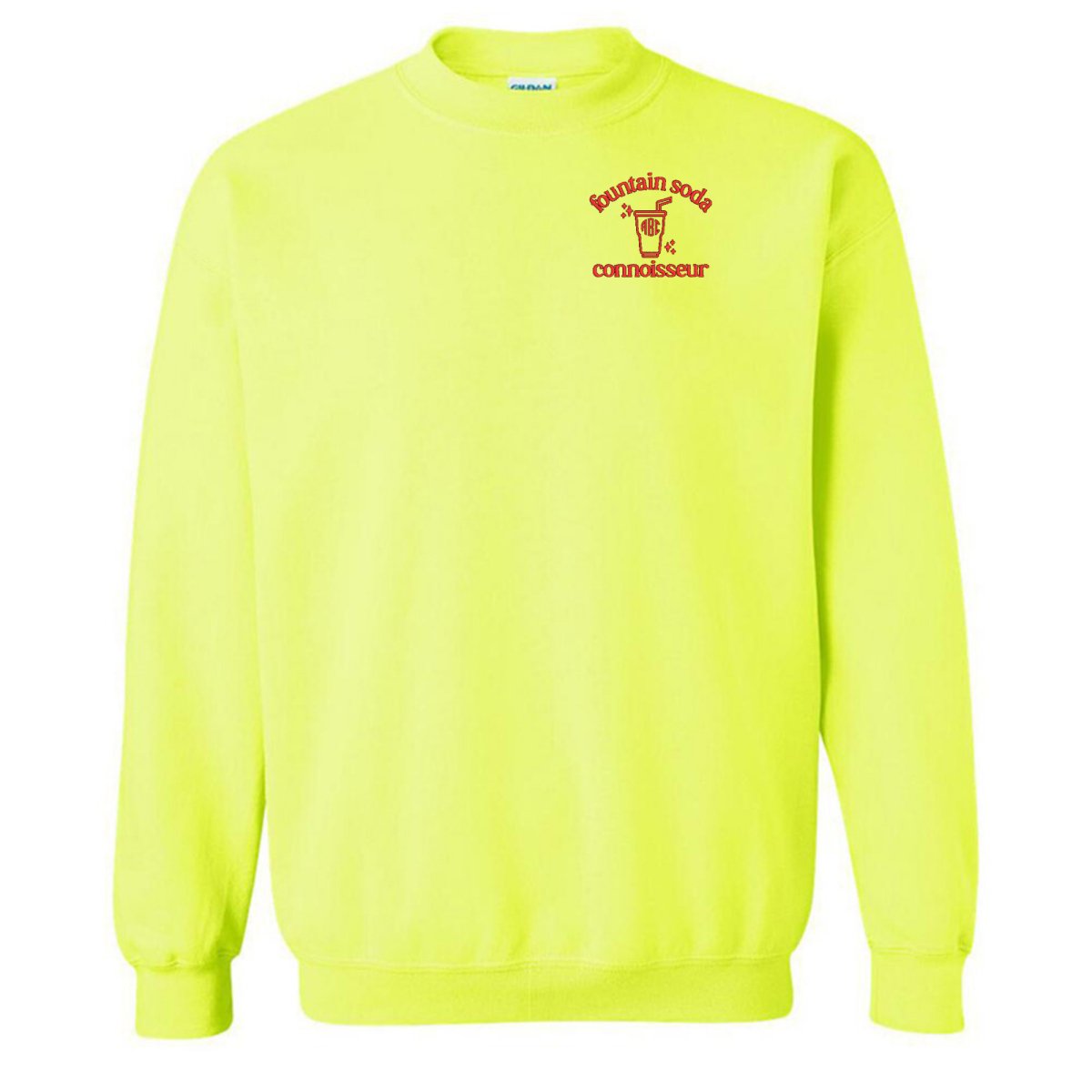 Monogrammed 'Fountain Soda Connoisseur' Crewneck Sweatshirt - United Monograms