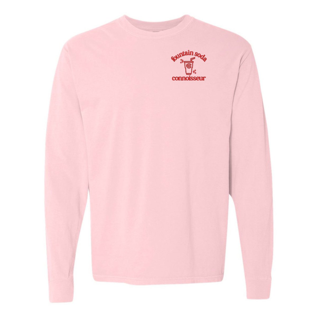 Monogrammed 'Fountain Soda Connoisseur' Long Sleeve T-Shirt - United Monograms