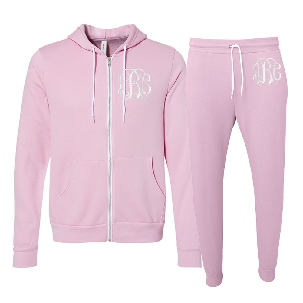 Monogrammed Full Zip Hoodie Jogger Set Package - United Monograms