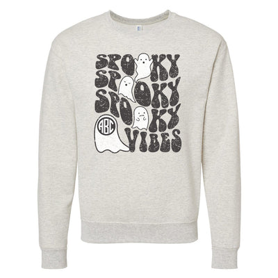 Monogrammed 'Ghost Spooky Vibes' Crewneck Sweatshirt - United Monograms