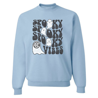 Monogrammed 'Ghost Spooky Vibes' Crewneck Sweatshirt - United Monograms