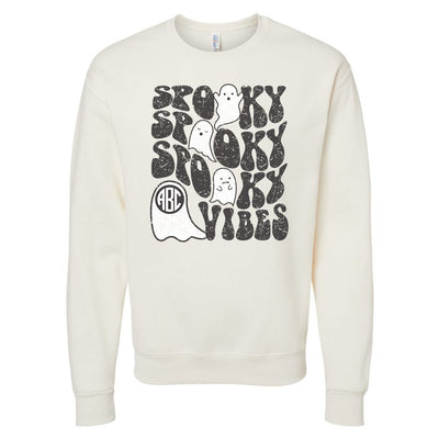 Monogrammed 'Ghost Spooky Vibes' Crewneck Sweatshirt - United Monograms