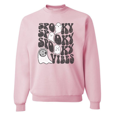 Monogrammed 'Ghost Spooky Vibes' Crewneck Sweatshirt - United Monograms