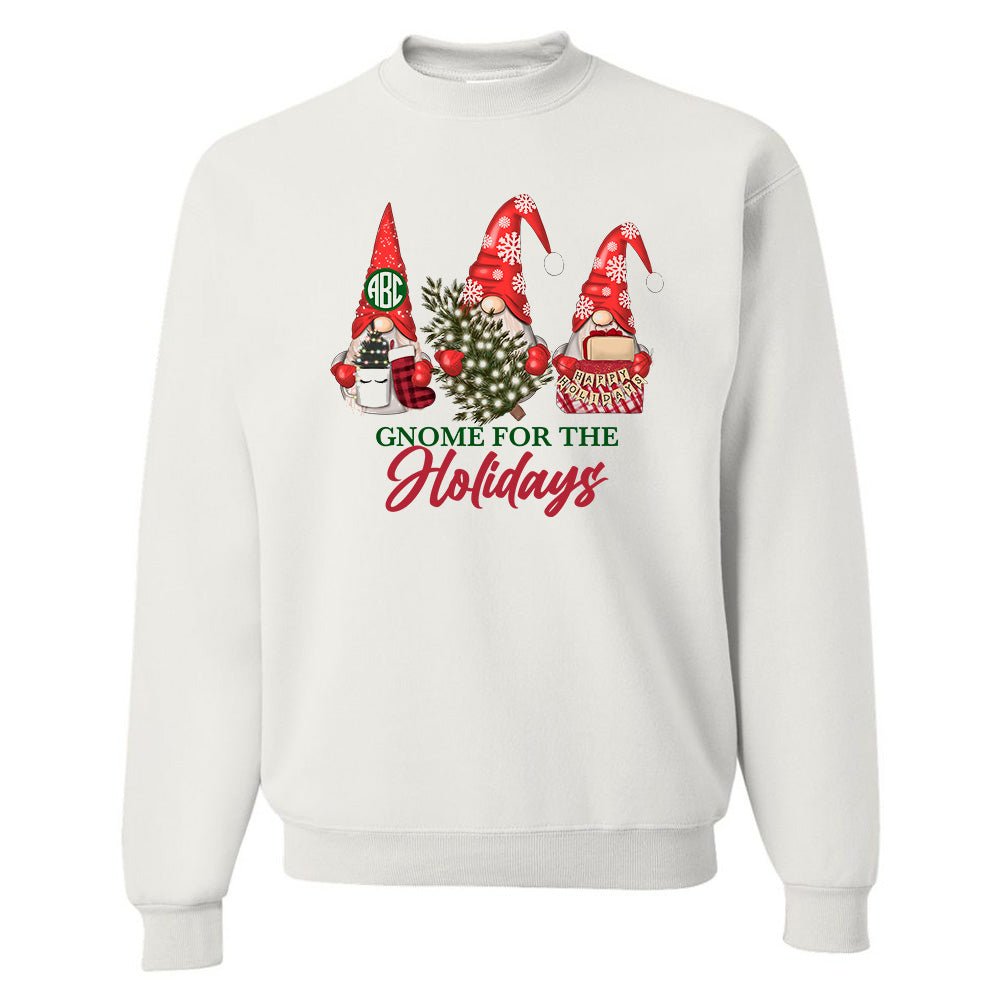 Monogrammed 'Gnome For The Holidays' Crewneck Sweatshirt - United Monograms