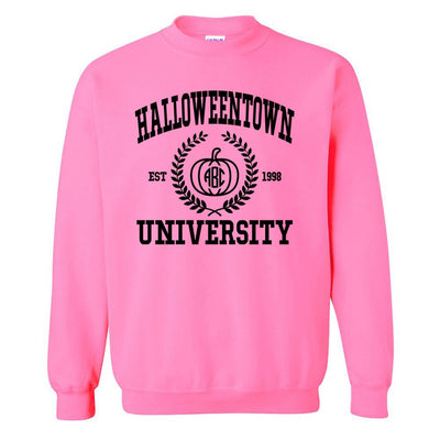 Monogrammed 'Halloween University' Neon Crewneck Sweatshirt - United Monograms