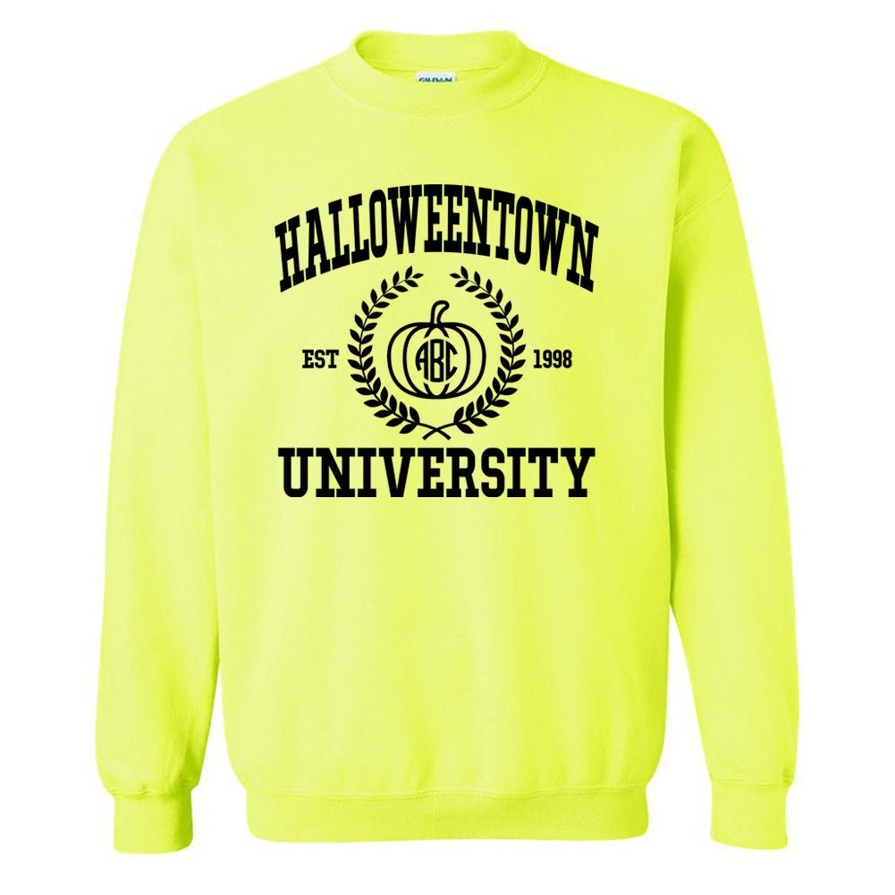 Monogrammed 'Halloween University' Neon Crewneck Sweatshirt - United Monograms