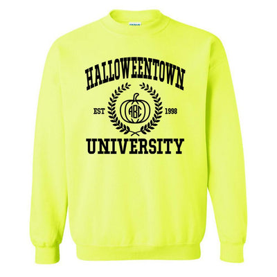 Monogrammed 'Halloween University' Neon Crewneck Sweatshirt - United Monograms