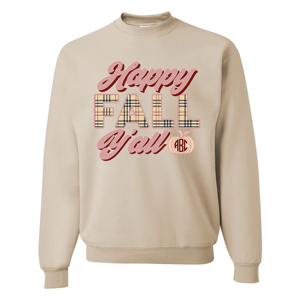 Monogrammed 'Happy Fall Y'all' Crewneck Sweatshirt - United Monograms