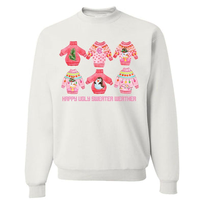 Monogrammed 'Happy Ugly Sweater Weather' Crewneck Sweatshirt - United Monograms