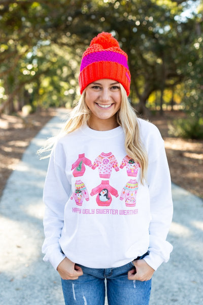 Monogrammed 'Happy Ugly Sweater Weather' Crewneck Sweatshirt - United Monograms