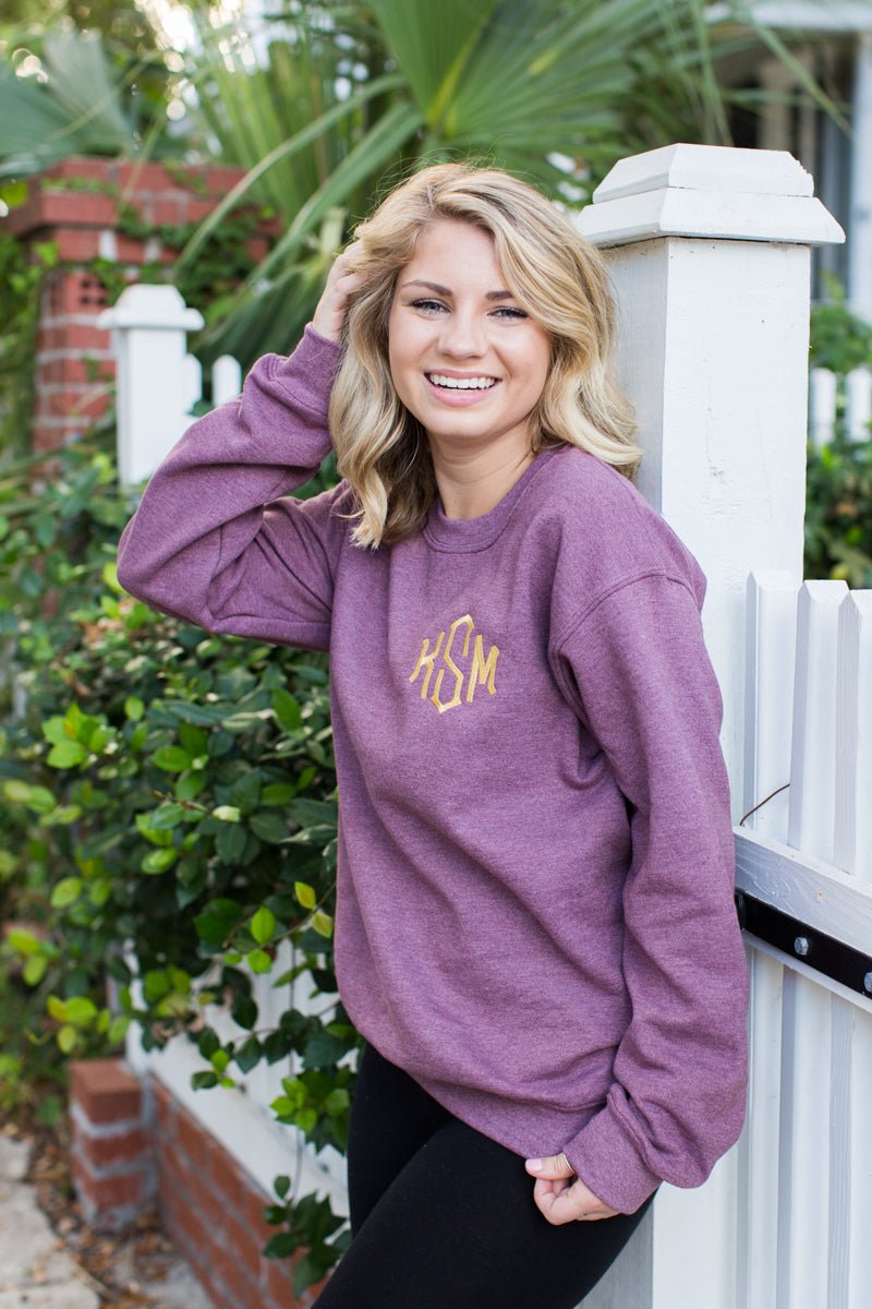 Monogrammed Heather Crewneck Sweatshirt - United Monograms