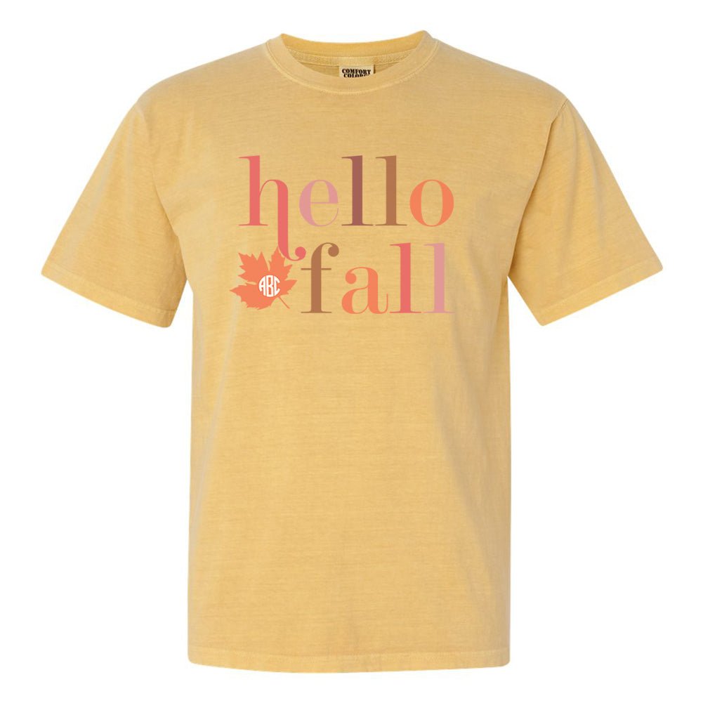 Monogrammed 'Hello Fall' T-Shirt - United Monograms