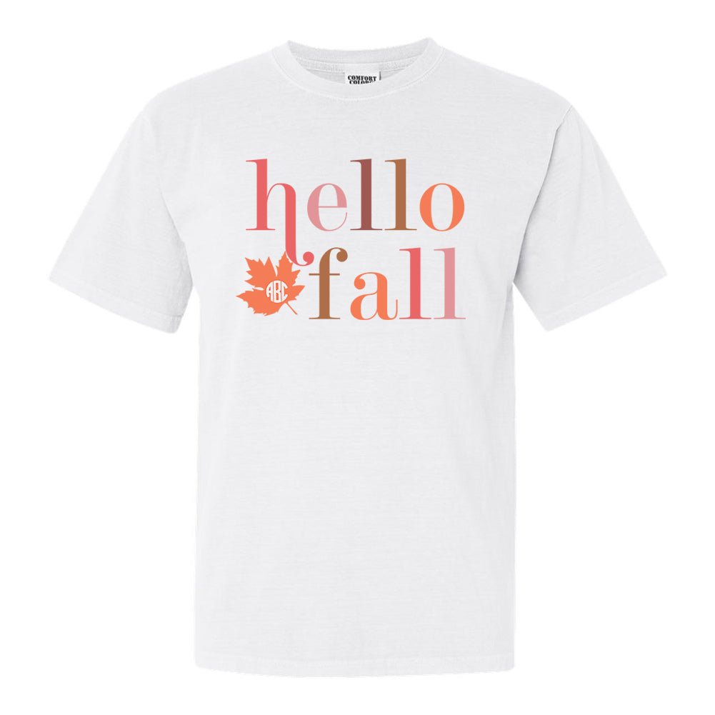 Monogrammed 'Hello Fall' T-Shirt - United Monograms