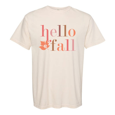 Monogrammed 'Hello Fall' T-Shirt - United Monograms