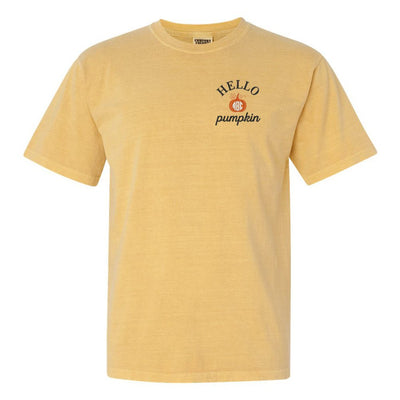 Monogrammed Hello Pumpkin Comfort Colors T-Shirt - United Monograms