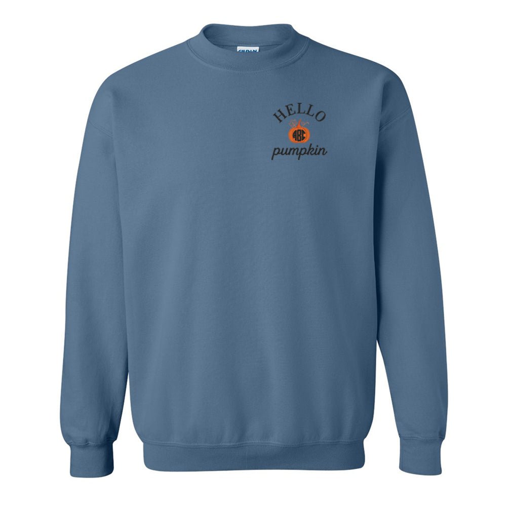 Monogrammed Hello Pumpkin Crewneck Sweatshirt - United Monograms