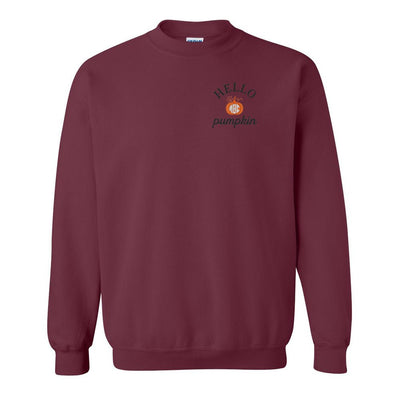 Monogrammed Hello Pumpkin Crewneck Sweatshirt - United Monograms