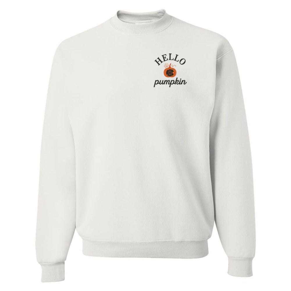 Monogrammed Hello Pumpkin Crewneck Sweatshirt - United Monograms