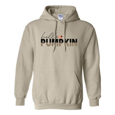 Monogrammed 'Hello Pumpkin' Leopard Hoodie - United Monograms